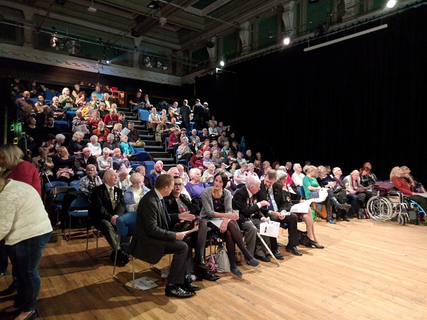 Photo of the audience at the Guild Hall 'Oh! What a Lovely War' concert prior to it commencing