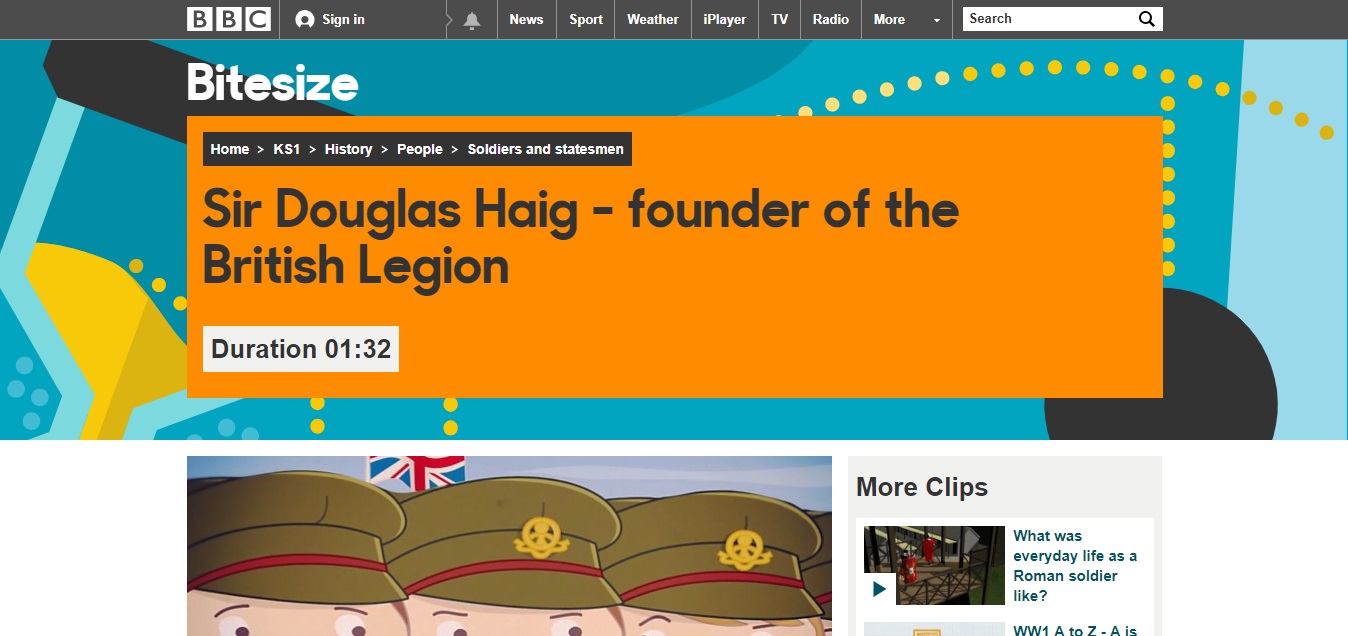 Short video from the BBC Website about Sir Douglas Haig