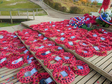 Poppy wreaths laid at the Lochnagar Memorial