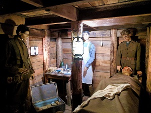 Photo of an underground trench medical facility